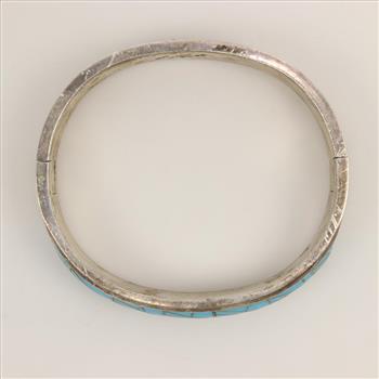 Sterling Silver Inlay Turquoise Bangle Bracelet