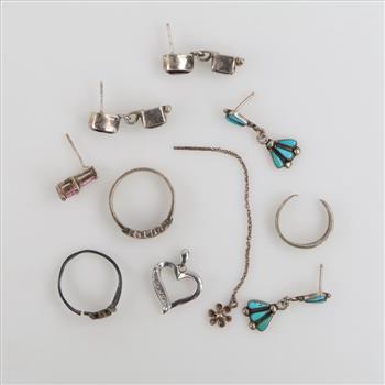 Sterling Silver Jewelry, 10 Pieces