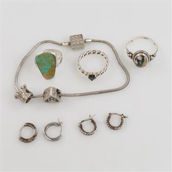 Sterling Silver Jewelry, 10 Pieces