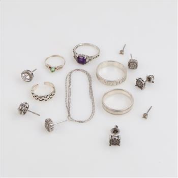 Sterling Silver Jewelry, 14 Pieces