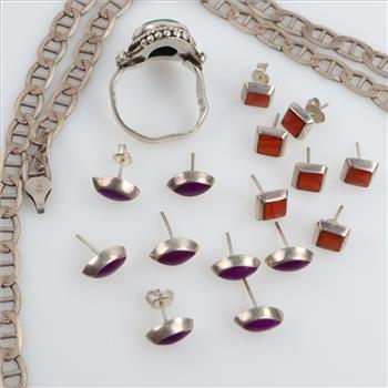 Sterling Silver Jewelry, 17 Pieces