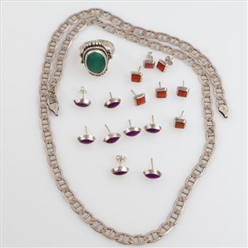 Sterling Silver Jewelry, 17 Pieces