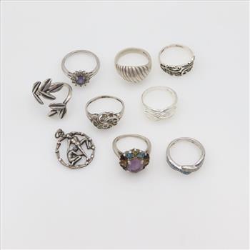 Sterling Silver Jewelry, 9 Pieces