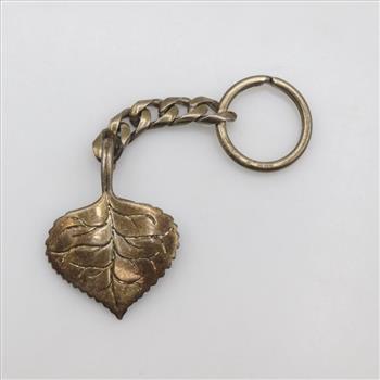 Sterling Silver Leaf Keychain