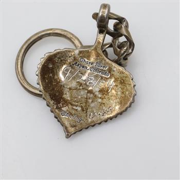 Sterling Silver Leaf Keychain