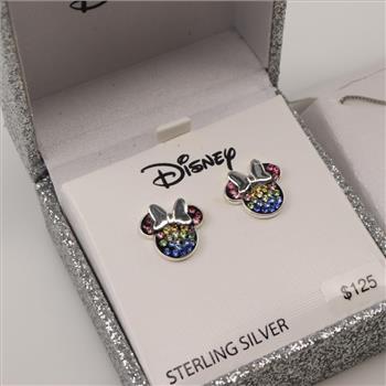 Sterling Silver Minnie Mouse Jewelry, 6 Pieces