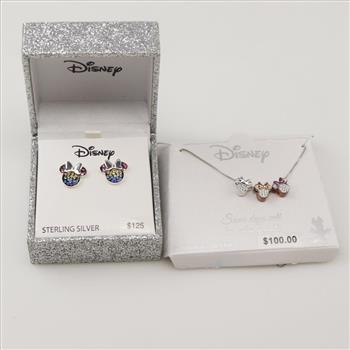 Sterling Silver Minnie Mouse Jewelry, 6 Pieces
