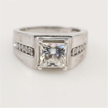 Sterling Silver Moissanite Stone Ring