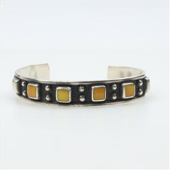 Sterling Silver Multicolored Stone Cuff Bracelet