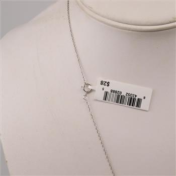 Sterling Silver Necklace And Diamond Accented Pendant, 2 Pieces