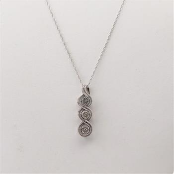 Sterling Silver Necklace And Diamond Accented Pendant, 2 Pieces