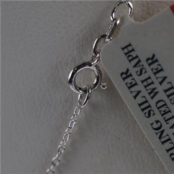 Sterling Silver Necklace With Clear Stone Cross Pendant