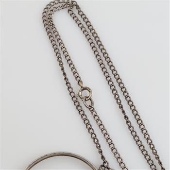 Sterling Silver Necklace With Coin Frame Pendant