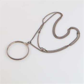 Sterling Silver Necklace With Coin Frame Pendant