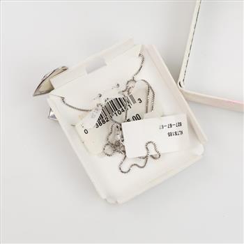 Sterling Silver Necklace With Heart M-O-P Locket Pendant