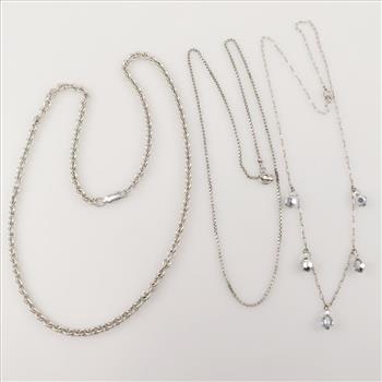Sterling Silver Necklaces, 3 Pieces