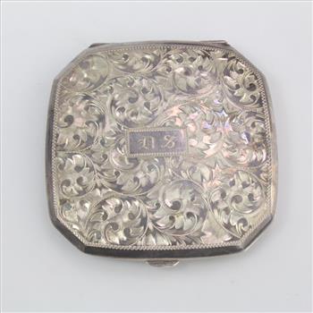 Sterling Silver Octagon Mirror Compact
