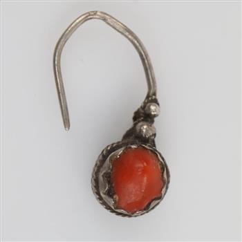 Sterling Silver Orange Stone Single Earring