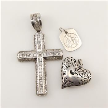 Sterling Silver Pendants, 3 Pieces