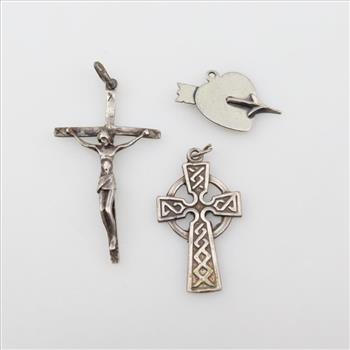 Sterling Silver Pendants, 3 Pieces