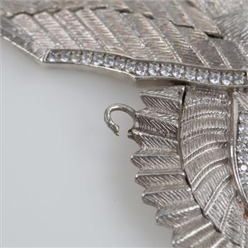 Sterling Silver Pink & Clear Stone Eagle Pendant