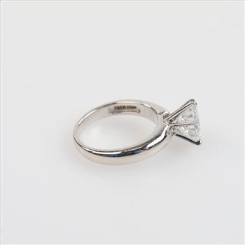 Sterling Silver Platinum-plated Clear Stone Ring
