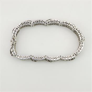 Sterling Silver Red Stone Bracelet