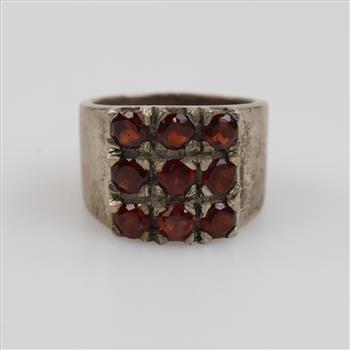Sterling Silver Red Stone Ring
