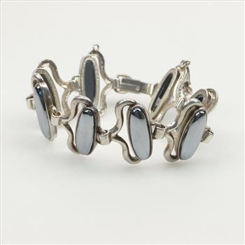 Sterling Silver Reflective Stone Bracelet