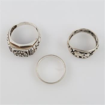 Sterling Silver Rings, 3 Pieces