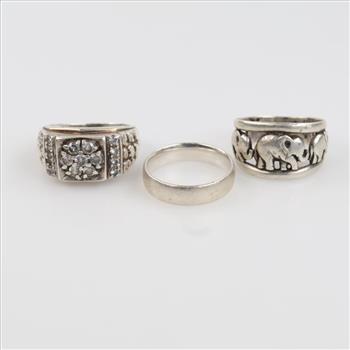 Sterling Silver Rings, 3 Pieces