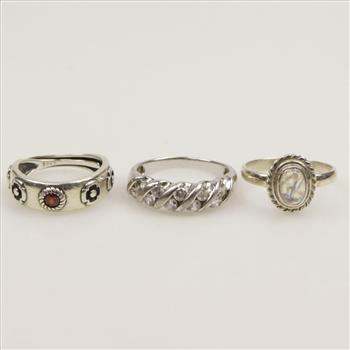 Sterling Silver Rings, 3 Pieces
