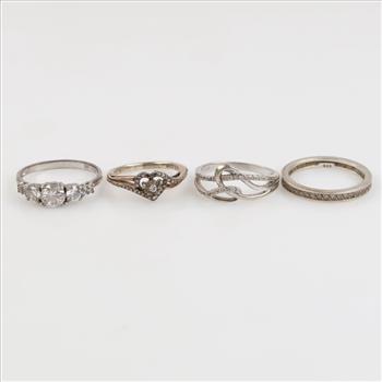 Sterling Silver Rings, 4 Pieces