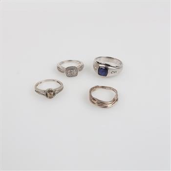 Sterling Silver Rings, 4 Pieces