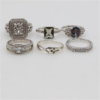 Sterling Silver Rings, 6 Pieces
