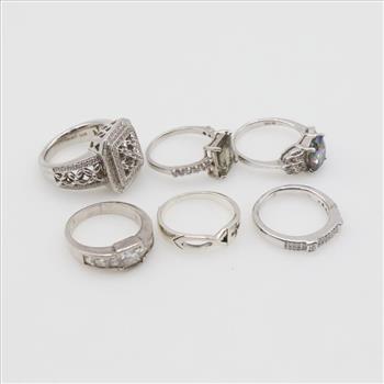 Sterling Silver Rings, 6 Pieces