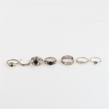 Sterling Silver Rings, 7 Pieces