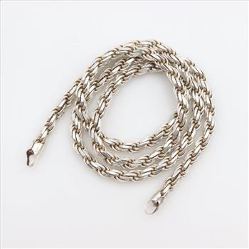 Sterling Silver Rope Chain Necklace