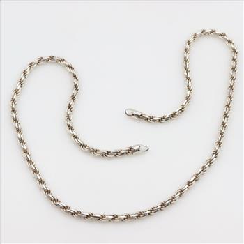 Sterling Silver Rope Chain Necklace