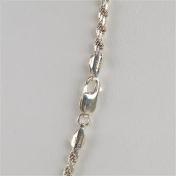 Sterling Silver Rope Chain Necklace