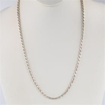 Sterling Silver Rope Chain Necklace