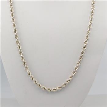 Sterling Silver Rope Chain Necklace