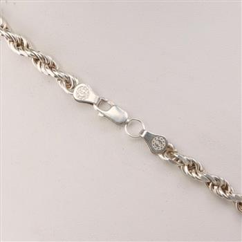 Sterling Silver Rope Chain Necklace