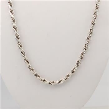 Sterling Silver Rope Chain Necklace
