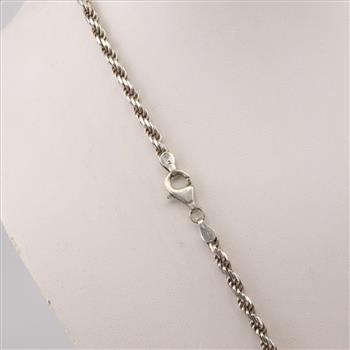 Sterling Silver Rope Chain Necklace