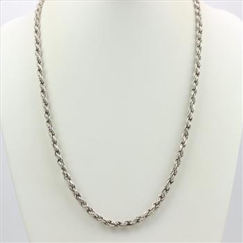Sterling Silver Rope Chain Necklace