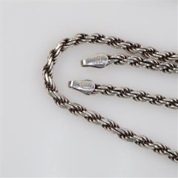 Sterling Silver Rope Chain Necklace