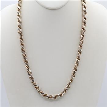 Sterling Silver Rope Chain Necklace