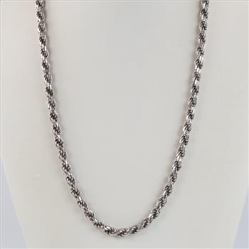Sterling Silver Rope Chain Necklace