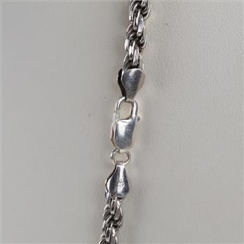 Sterling Silver Rope Chain Necklace
